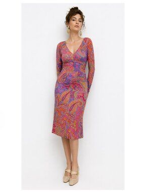 Vintage ETRO Mesh Paisley Midi Dress
